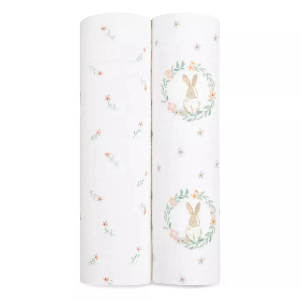 Muslin Swaddle | Blushing Bunnies | 2 Pack | Aden   Anais