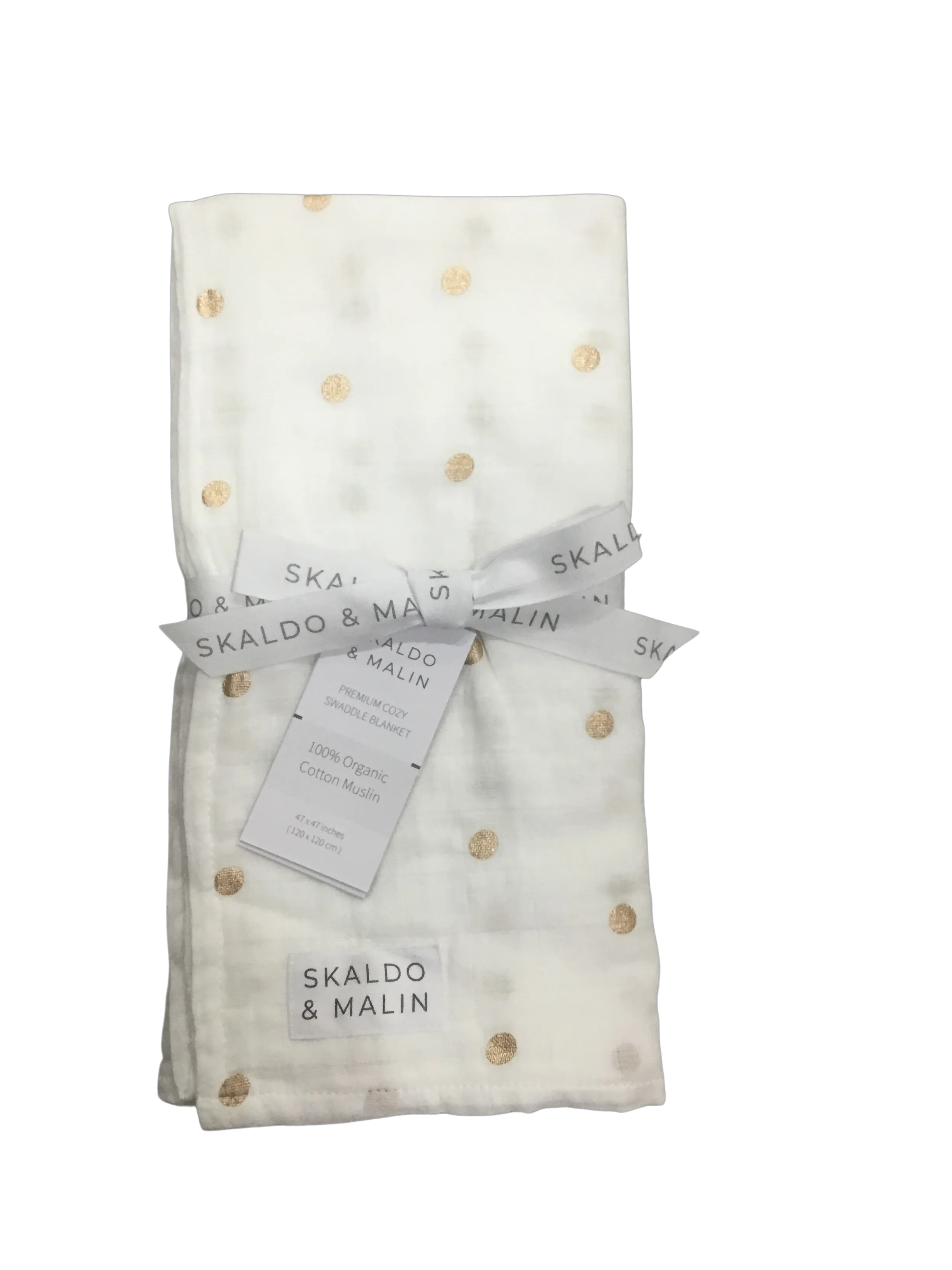 Organic Baby Swaddle | Skaldo & Malin | Rose Gold Dots