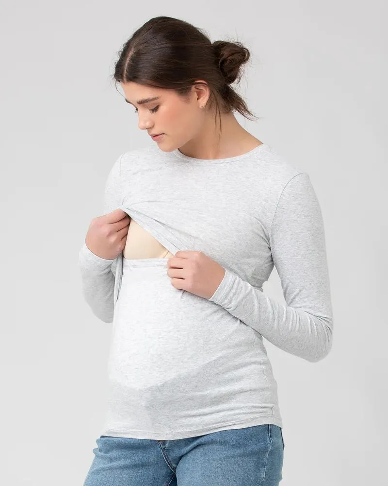 Organic Cotton Nursing Top -  Silver Marle