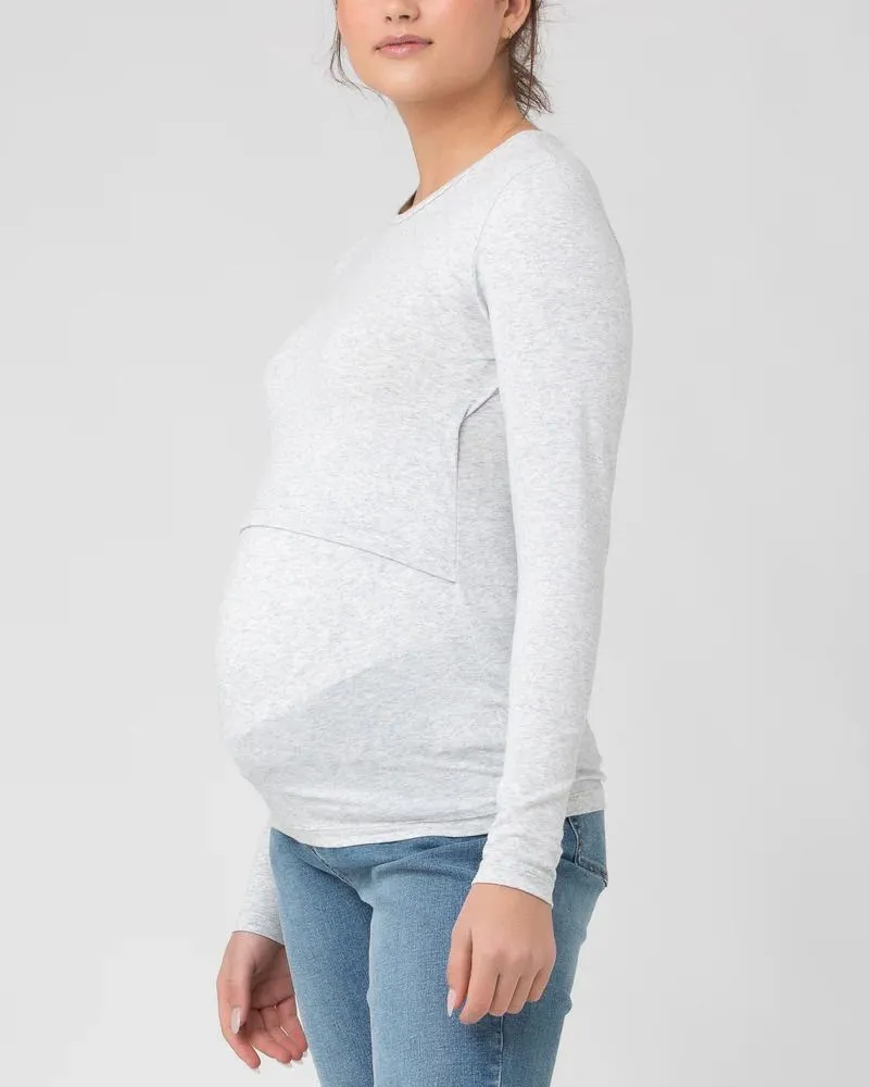 Organic Cotton Nursing Top -  Silver Marle
