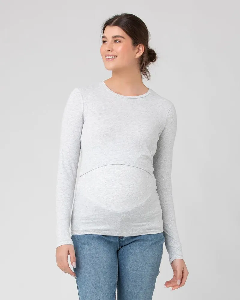 Organic Cotton Nursing Top -  Silver Marle