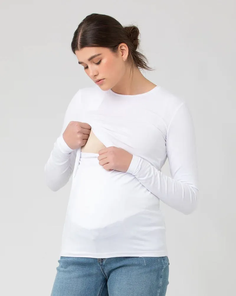 Organic Cotton Nursing Top - White