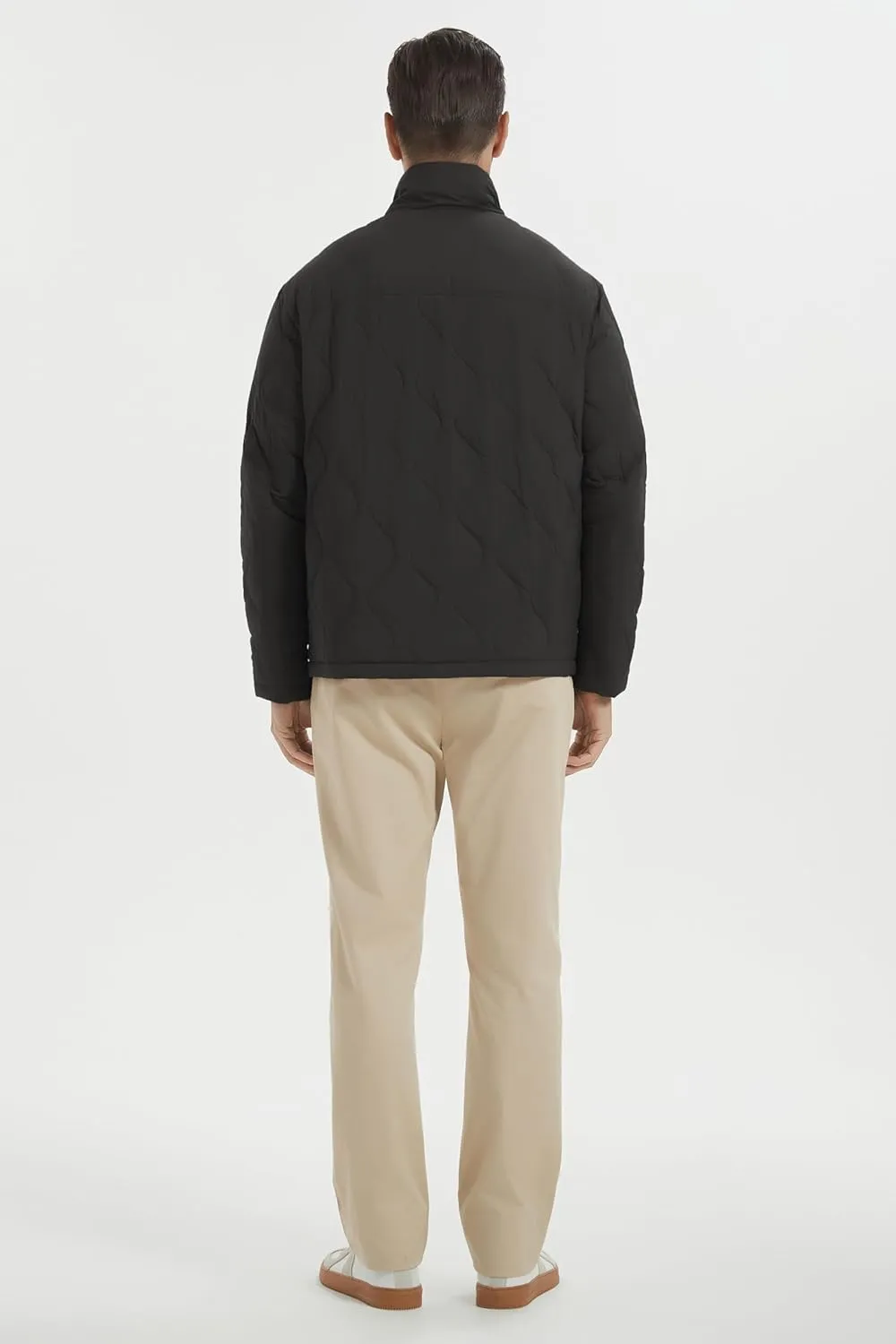 Orolay Men's Lightweight Quilted Bomber Jackets Full Zip Winter Down Coat Water Repellent Casual Outerwear