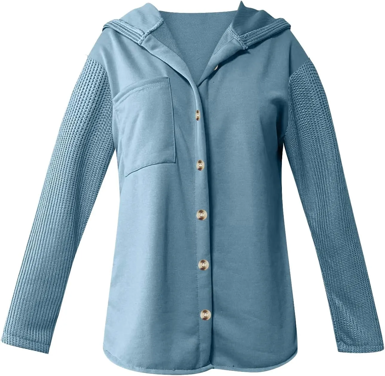 Oversized Sweatshirt Jackets for Women Trendy 2025 Spring Outfits Casual Long Sleeve Button Hooded Shacket Hoodies