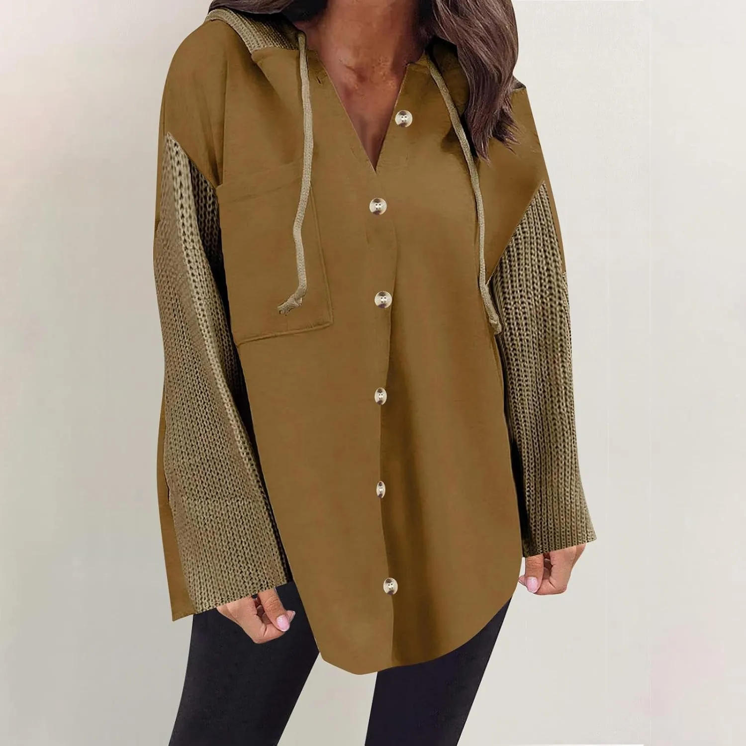 Oversized Sweatshirt Jackets for Women Trendy 2025 Spring Outfits Casual Long Sleeve Button Hooded Shacket Hoodies