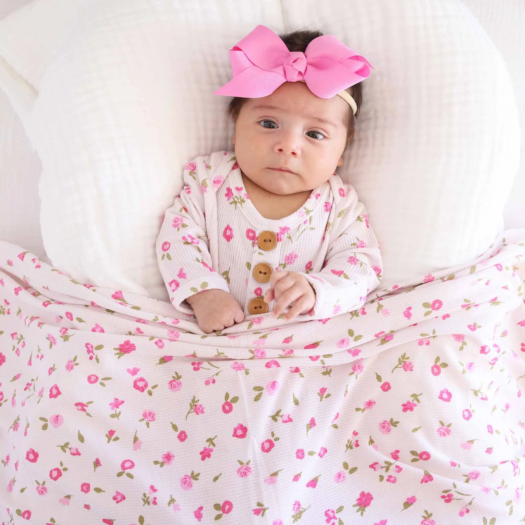 Penny's Posies Waffle Bamboo Oversized Swaddle Blanket