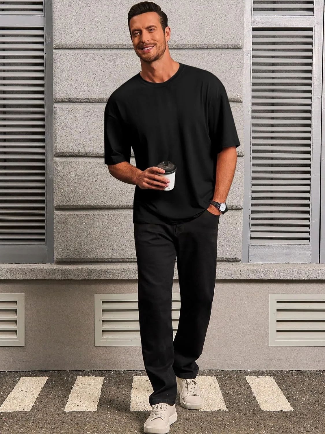 Runcati Mens Casual T-Shirts Short Sleeve Lightweight Oversized Summer Cotton Tee Beach Crew Neck Tops