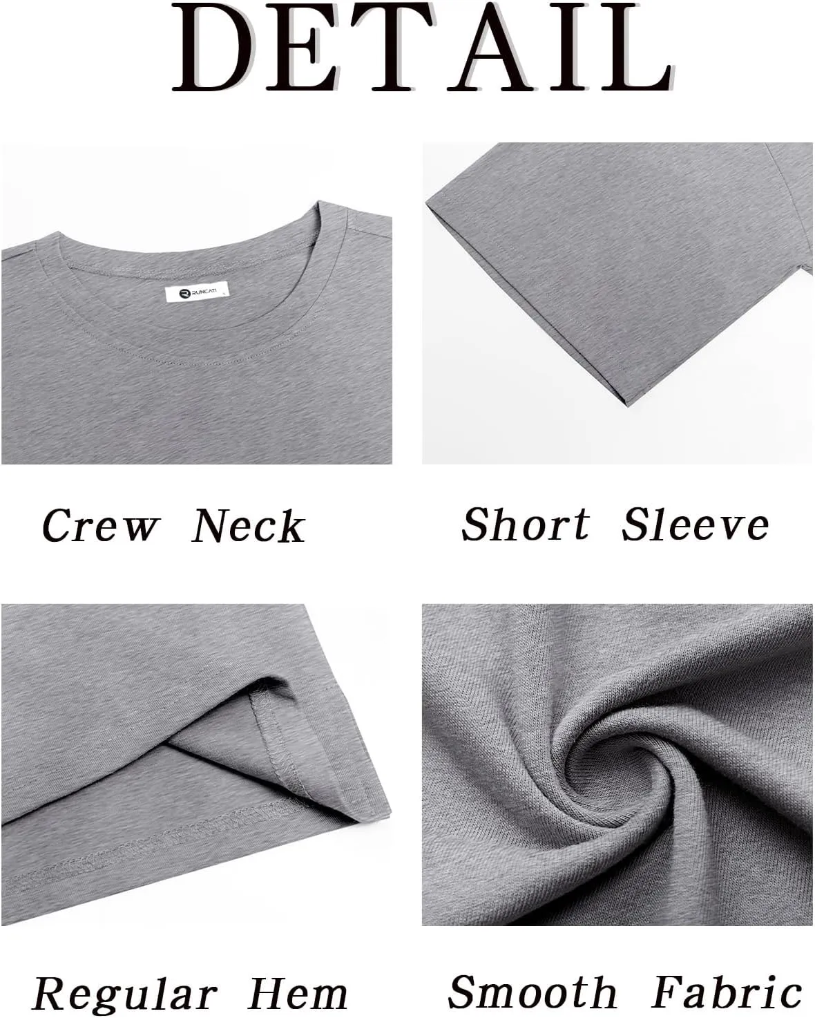 Runcati Mens Casual T-Shirts Short Sleeve Lightweight Oversized Summer Cotton Tee Beach Crew Neck Tops