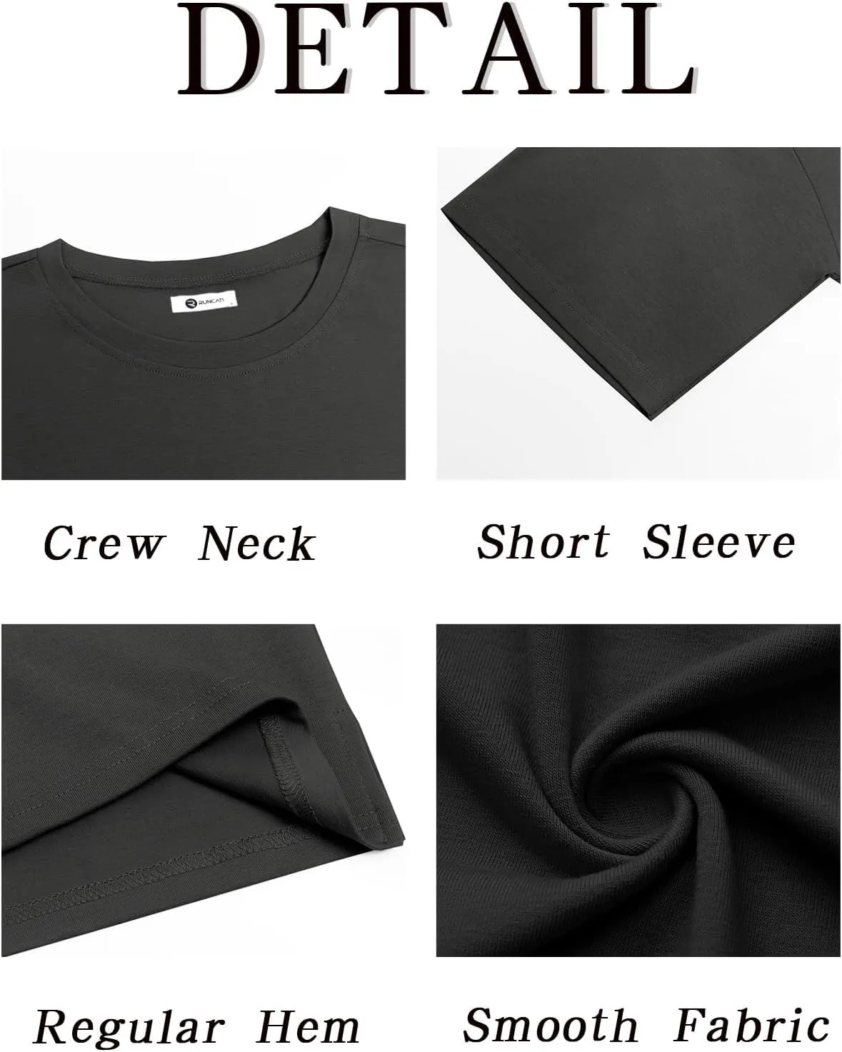 Runcati Mens Casual T-Shirts Short Sleeve Lightweight Oversized Summer Cotton Tee Beach Crew Neck Tops
