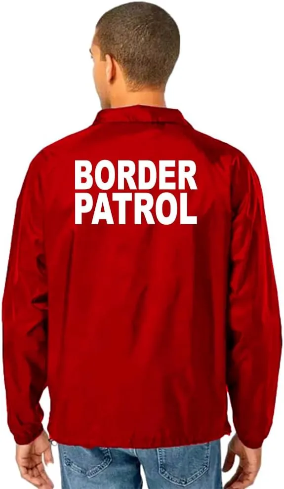 Service and First Responders Border Patrol Coaches Jacket Event Staff Mens and Womens Cosplay Windbreaker