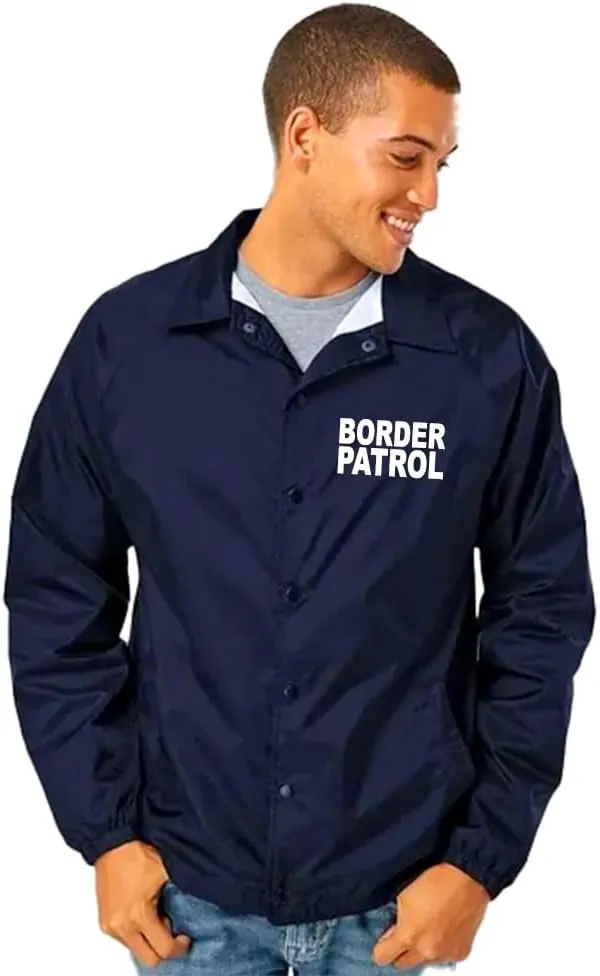 Service and First Responders Border Patrol Coaches Jacket Event Staff Mens and Womens Cosplay Windbreaker