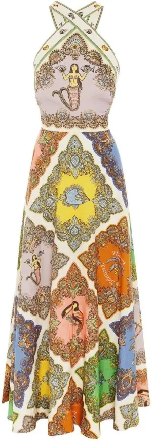 Skirt with Strapless Design, Fashionable Printed Pattern, Long Dress, Fresh and Sweet Camisole Dress