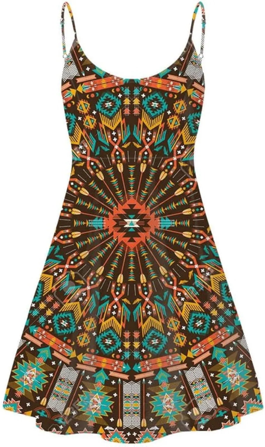 Spaghetti Strap Midi Satin Dresses Summer Sleeveless Sundree Women Girl Beach Party Swing Dress