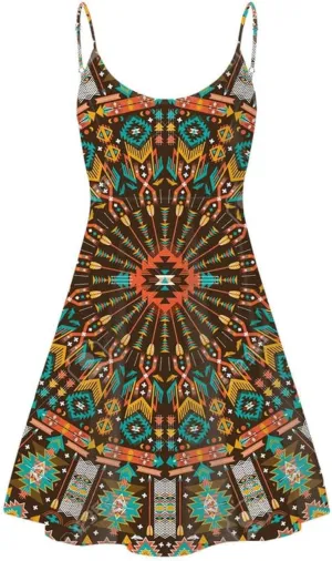 Spaghetti Strap Midi Satin Dresses Summer Sleeveless Sundree Women Girl Beach Party Swing Dress