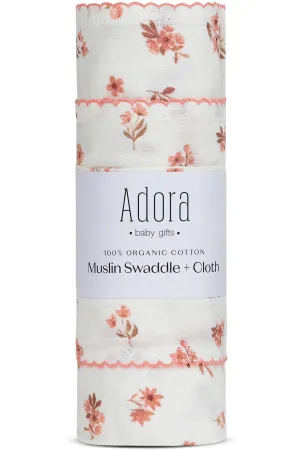 Swaddle Blanket   Cloth | Girls | Floral | Adora