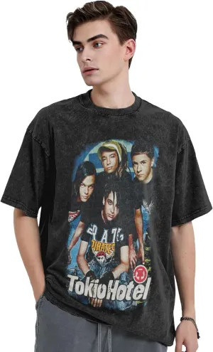 T Shirts for Men Oversized Loose Fit Tshirt Heavy Cotton Washed Vintage Tee Unisex