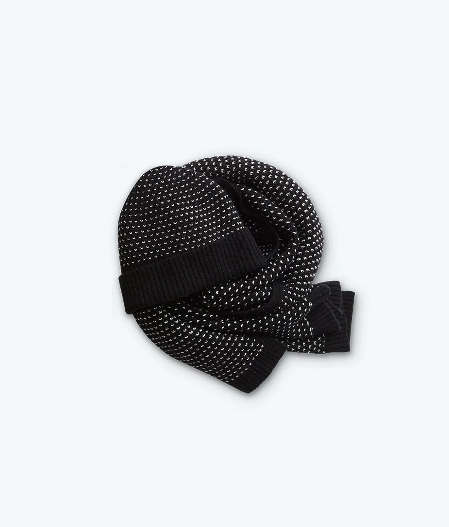 The Luxe Cashmere Blend Mix Stitch Hat - Sea Urchin & White Sand