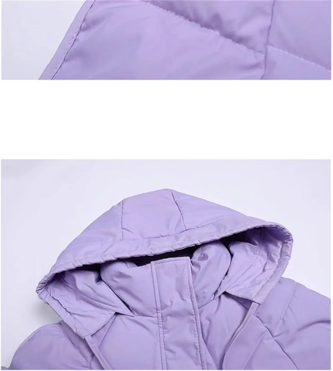 Women Short Loose Solid Cotton-Padded Jacket Classic Hooded Stand Collar Parka Coat