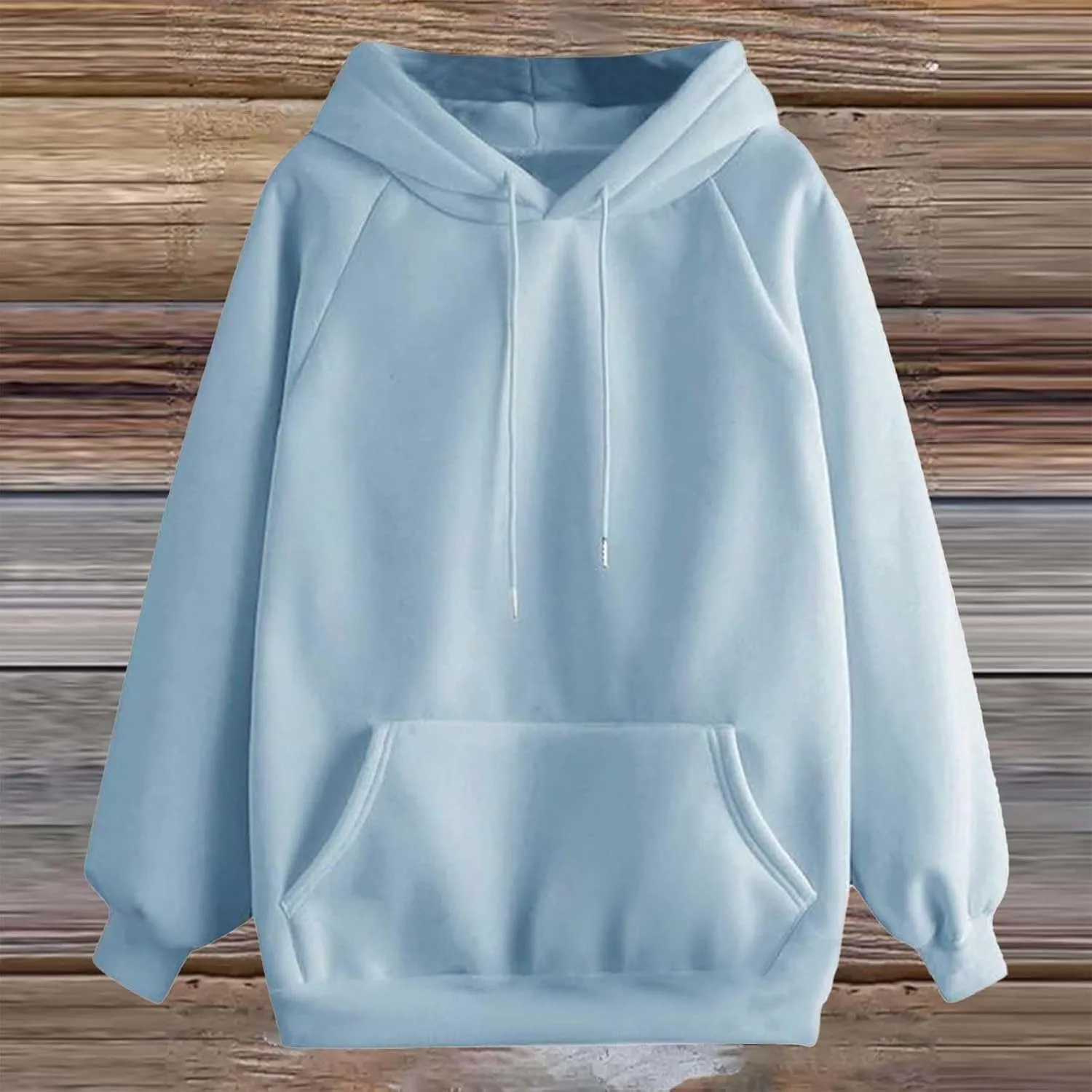 Women's Long Sleeve Fashion Hoodies Casual Oversized Loose Drawstring Pullover Crew Neck Long Sleeve Top with Pockets
