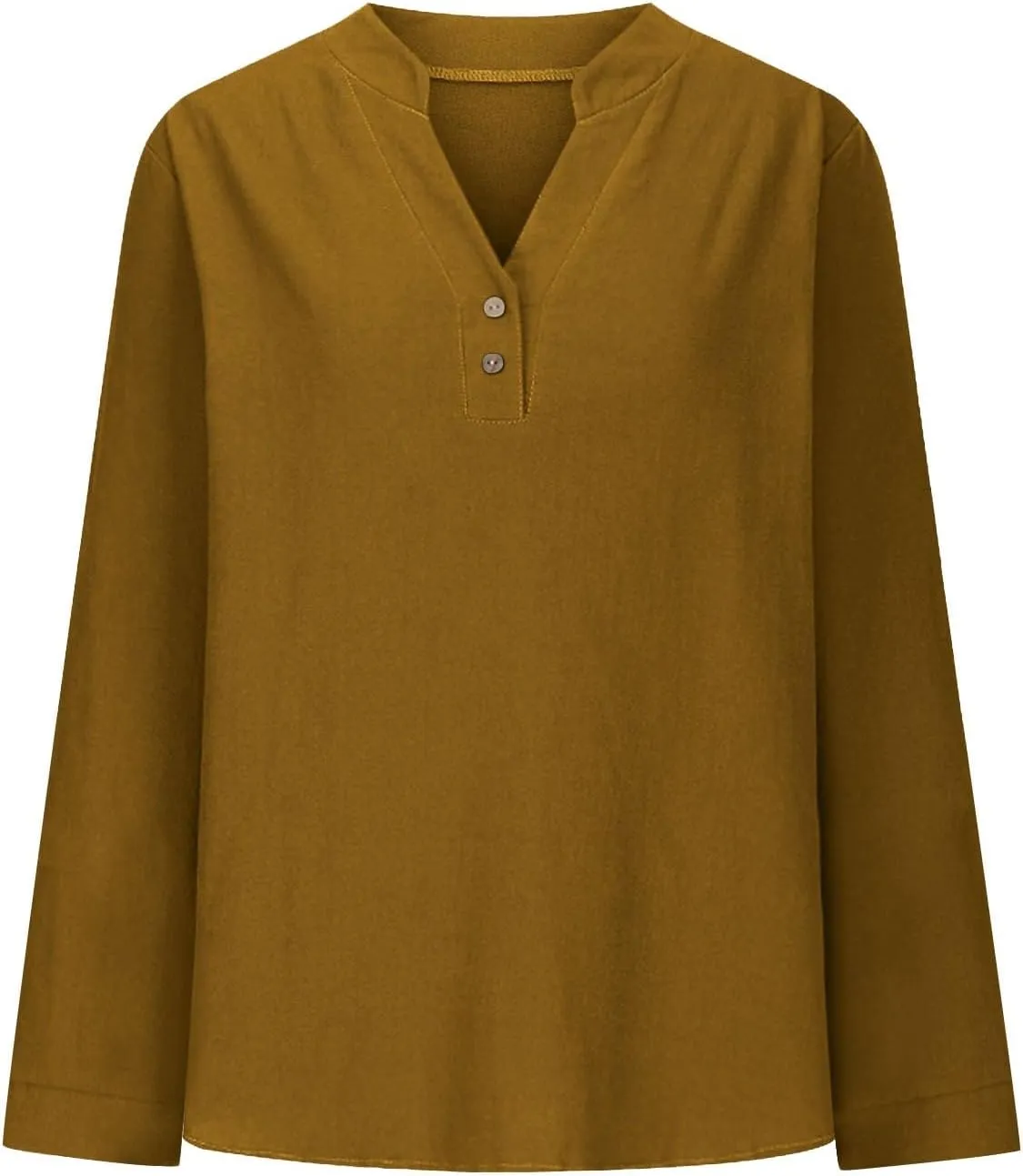 Women's Long Sleeve T Shirts Button Down V Neck Tunic Classic Loose Fit Blouses 2024 Fall Trendy Casual Daily Tops