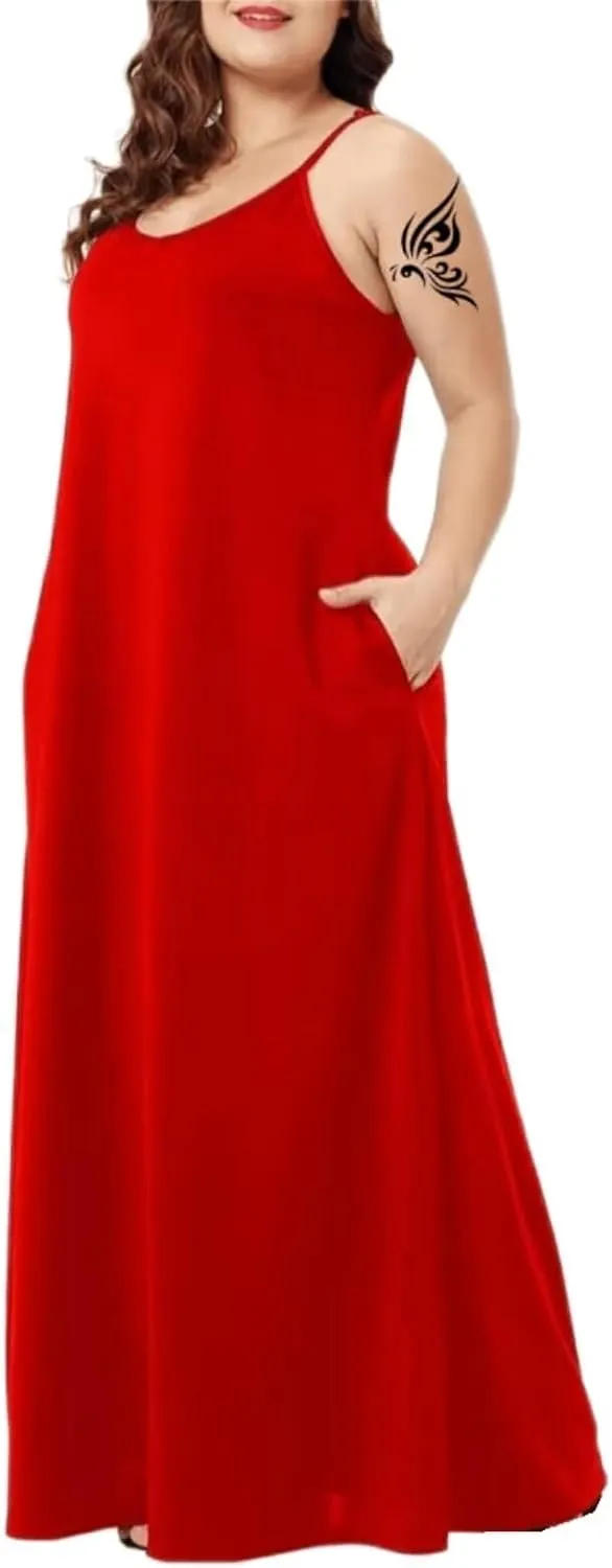Women's Summer Maxi Dress Long Dress Casual Boho Sleeveless Strap Smocked Tiered Long Beach Sun Dresses