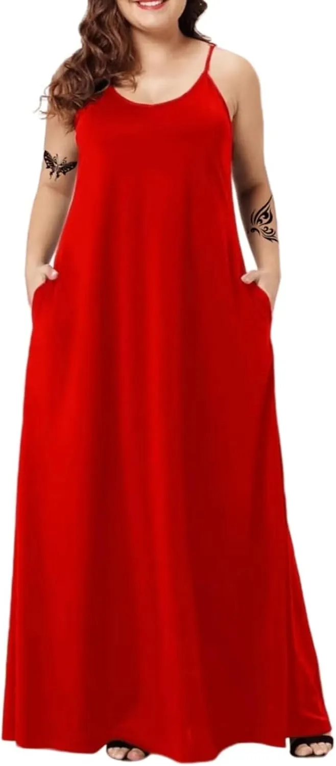 Women's Summer Maxi Dress Long Dress Casual Boho Sleeveless Strap Smocked Tiered Long Beach Sun Dresses
