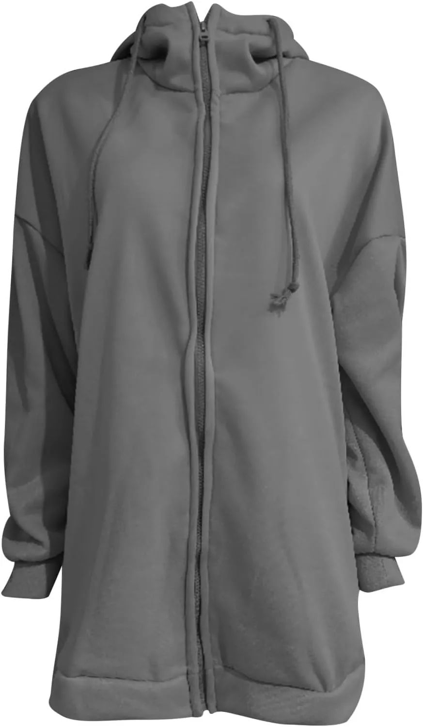 Womens Zip Up Hoodie Jacket Plus Size Long Sleeve Hooded Drawstring Oversized Coat Fall Winter Y2K Clothes