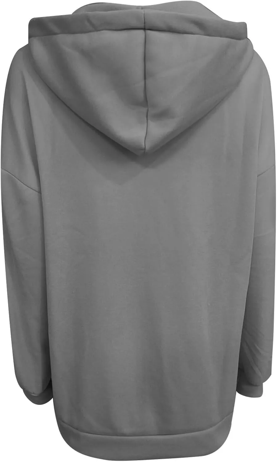 Womens Zip Up Hoodie Jacket Plus Size Long Sleeve Hooded Drawstring Oversized Coat Fall Winter Y2K Clothes