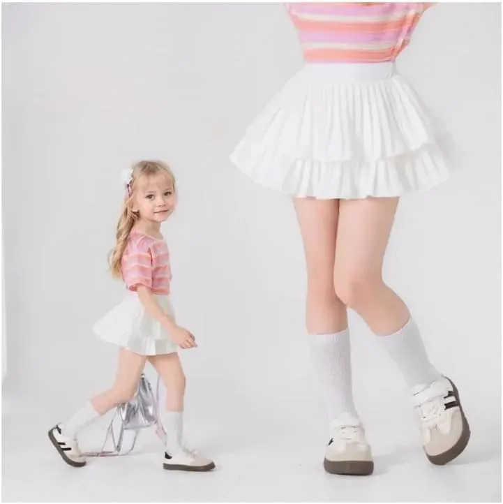 Zerf Girls White Black Mini Pleated Skirt Skort for Toddler Girls Summer Pink Ruffle Tutu Skirt with Shorts Underneath