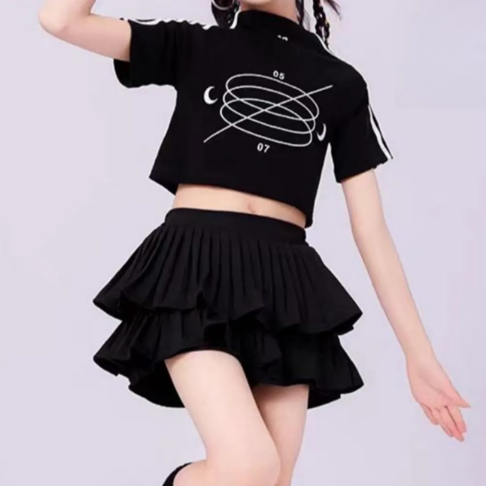 Zerf Girls White Black Mini Pleated Skirt Skort for Toddler Girls Summer Pink Ruffle Tutu Skirt with Shorts Underneath