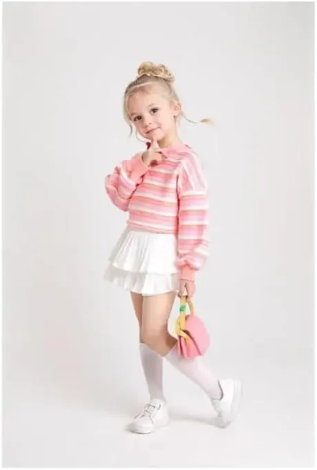 Zerf Girls White Black Mini Pleated Skirt Skort for Toddler Girls Summer Pink Ruffle Tutu Skirt with Shorts Underneath